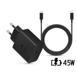 Samsung gyári hálózati töltő adapter TypeC bemenet 1,8  TypeC kábel 45W  EPTA845XBEG PD.3.0 Super Fast ECO csom