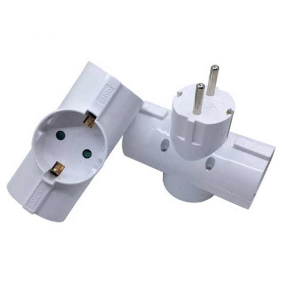 BLACKBIRD Hálózati Dugalj elosztó 250V, Max:3500W 3x16A/250V GZB03 gyerekvédelem, Fehér