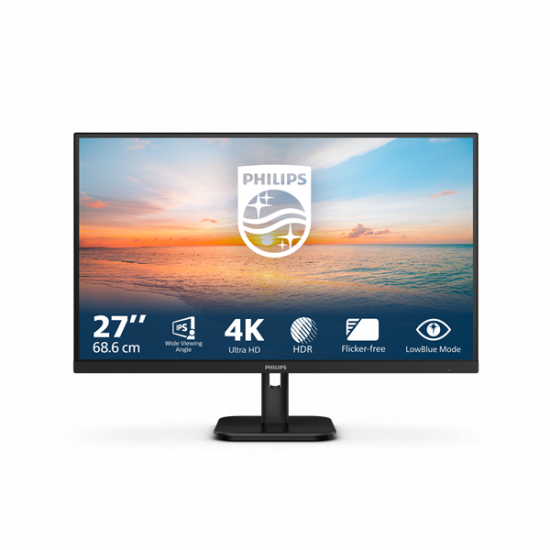 PHILIPS IPS monitor 27" 27E1N1800A/00, 3840 x 2160, 16:9, 350 cd/m2, 4ms, HDMIx2/DisplayPort, hangszóró