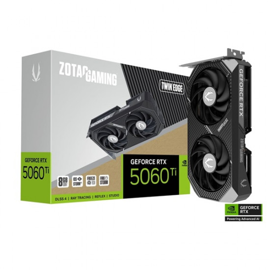 ZOTAC Videokártya PCI-Ex16x nVIDIA RTX 5060 Ti TWIN EDGE 8GB GDDR7