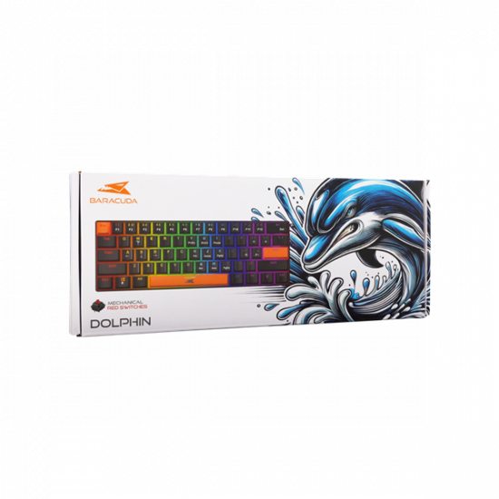 Baracuda DOLPHIN-B/R-US, BGK-03111B/R-US fekete mechanikus gamer billentyűzet piros kapcsolóval, angol