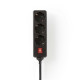 Nedis ESOC315F2BK 3 aljzatos kapcsolós elosztó, 1.5 m, 3680 W, 16 A, H05VV-F 3G1,5mm2