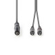 Nedis COTH22200GY15 félprofi audio kábel, 3,5mm sztero jack dugó - 2 x RCA dugó, 1.5m, rugalmas