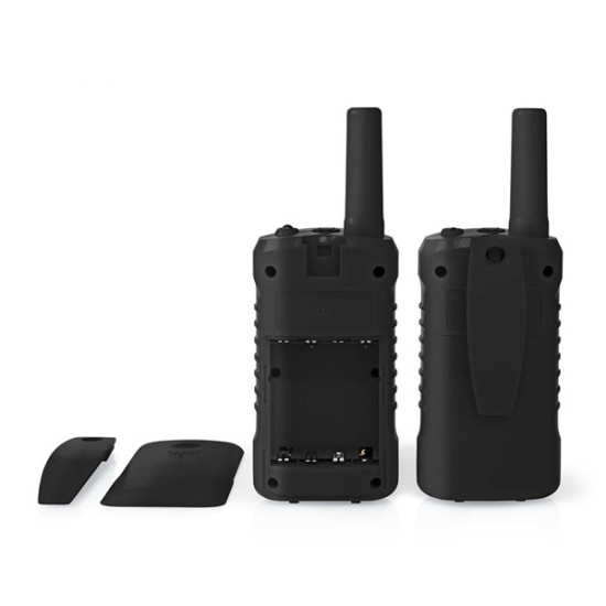 Nedis WLTK0610BK Walkie-Talkie készlet, 2 kézibeszélő 6 km-ig, 8 csatorna, 38 alcsatorna, 61 DCS kód, PTT/ VOX, LED lámp