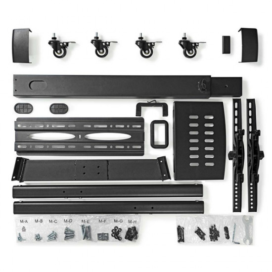 Nedis TVSM5100BK kerekes gurulós LCD TV/Monitor állvány (tartó konzol), 32"-55", szabadon álló, 35kg