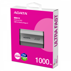 ADATA SSD Külső USB 3.2 1TB SD810, Szürke