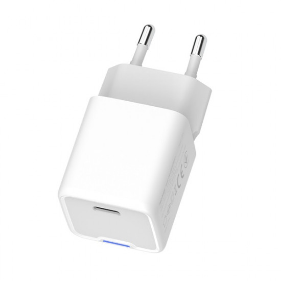 COLORWAY AC töltő GaN Mini, CW-CHS052PD-WT 25W PD port PPS USB-C fehér