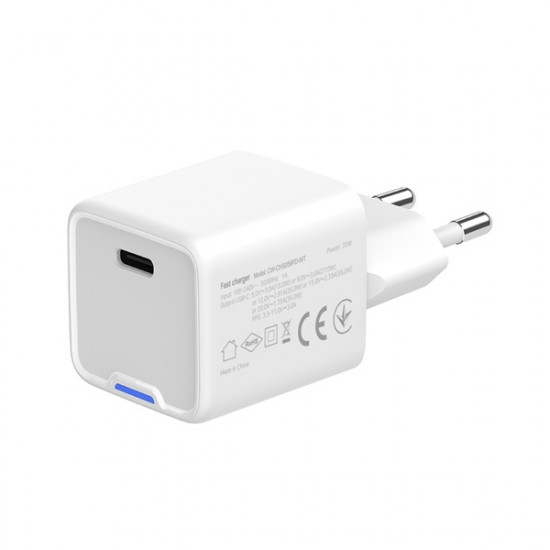 COLORWAY AC töltő GaN Mini CW-CHS056PD-WT 35W PD port PPS USB-C fehér