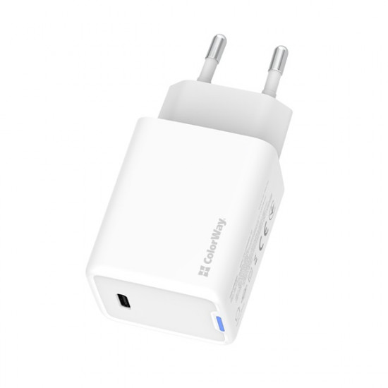 COLORWAY AC töltő GaN Mini CW-CHS057PD-WT 45W PD port PPS USB-C fehér