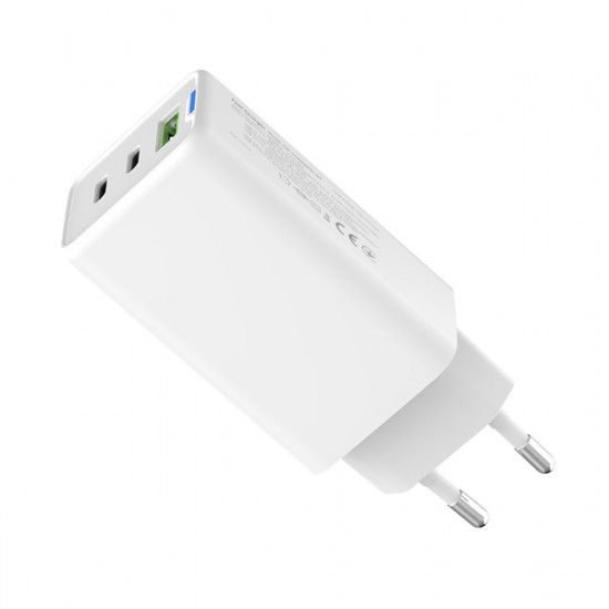 COLORWAY AC töltő GaN Mini CW-CHS058PD-WT 65W PD port PPS USB (USB-2C1A) fehér