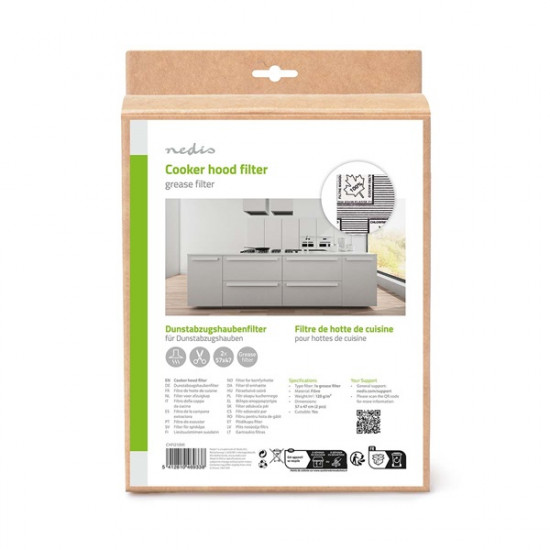Nedis CHFI210MI univerzális páraelszívó (filter) zsírszűrő, 57 x 47 cm, telítettségjelző