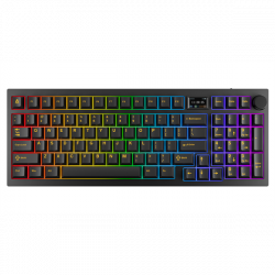 AVAX Vezetékes/Vezeték Nélküli Billentyűzet GM03 PRO USB, Fekete, Mechanikus, Red Switch, HUN