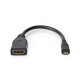 Nedis kábel CVGP34790BK02 micro HDMI - HDMI adapter, 4K@30Hz, 10.2 Gbps, 0.20 m