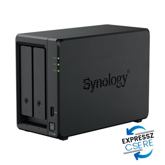 SYNOLOGY NAS 2 fiókos AMD Ryzen R1600 2x2,6GHz, 4GB DDR4 ECC RAM, 1x1Gbps, 1x2,5Gbps 1xUSB3.2Gen1 - DS725+