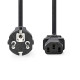 Nedis CEGL10030BK30 táp kábel IEC-320-C13, 3 x 1mm, hossz 3m