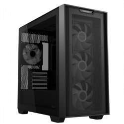 ASUS Ház A21 Plus, Tápegység nélkül, Fekete, Üvegfalú