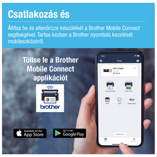BROTHER Tintasugaras MFP NY/M/S DCP-T430W, A4, színes, 16 lap/perc, WiFi/USB, 6000x1200dpi, manuál duplex, 128MB