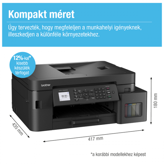 BROTHER Tintasugaras MFP NY/M/S/F, MFC-T930W, A4, színes, 13 lap/perc, WiFi/USB/LAN, 6000x1200dpi, ADF, duplex, 128MB