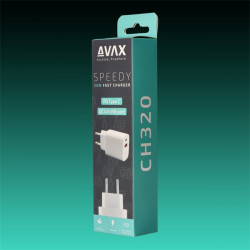 AVAX Hálózati töltő USB-A USB-C 20W, fehér