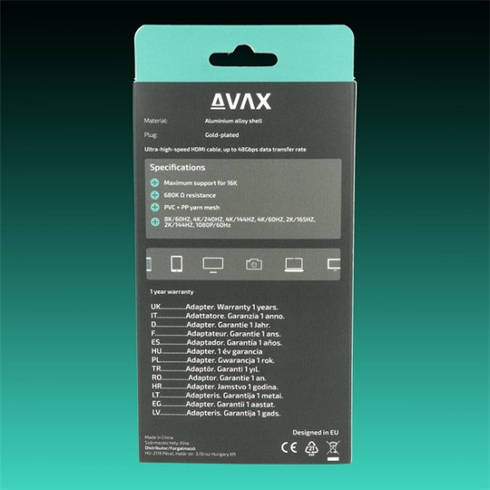 AVAX Kábel Display port - Display port 2méter