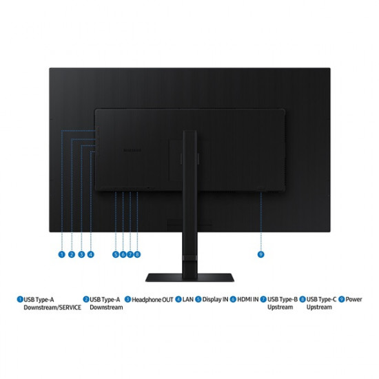 SAMSUNG VA monitor 37" S80UD, 3840x2160, 16:9, 350cd/m2, 5ms, HDMI/DisplayPort/3xUSB/USB-C/LAN