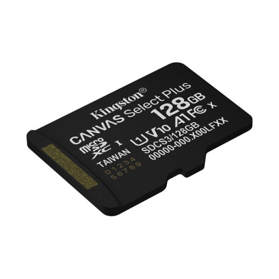 KINGSTON Memóriakártya MicroSDXC 128GB Canvas Select Plus Gen3 150R A1 Adaprer nélkül