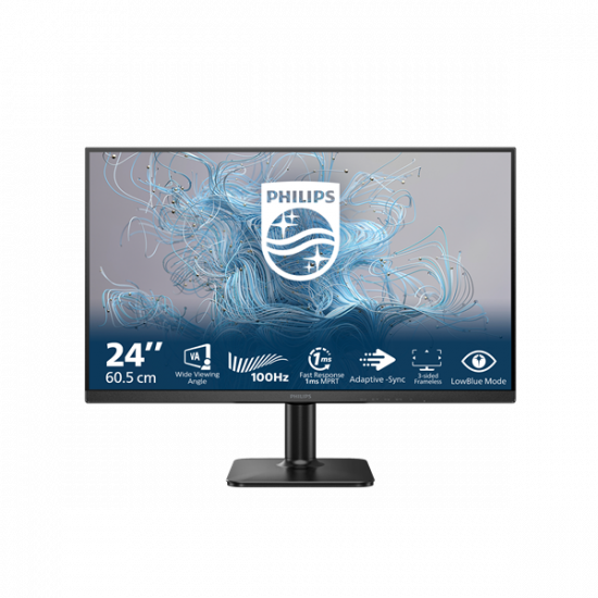 PHILIPS 100Hz monitor  24" 24E2N1100LB/00, 1920x1080, 16:9, 250 cd/m2, 1ms, VGA/HDMI