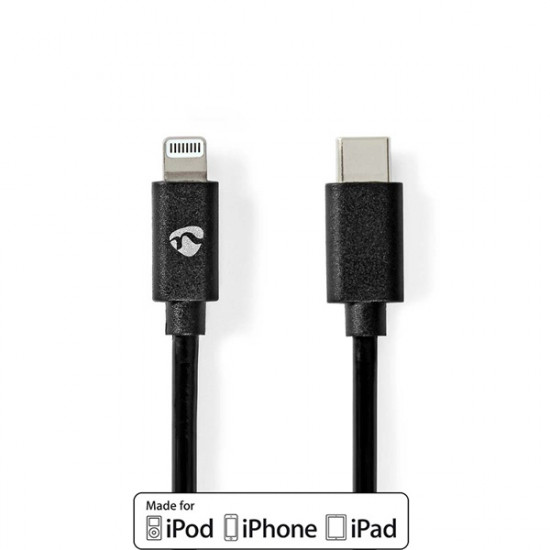 Nedis CCGL39650BK10 USB 2.0 | Apple Lightning 8-Pin kábel MFI engedélyes Apple chipkészlettel