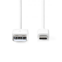 Nedis CCGB60600WT20 USB-A dugó - USB-C (USB C) dugó kábel, 60W, fehér, 2m