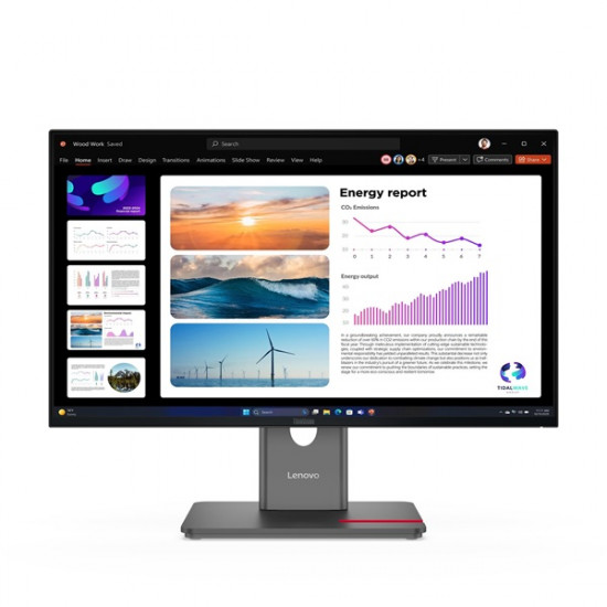 LENOVO Monitor - ThinkVision P24q-40; 23,8" QHD 2560x1440 IPS 120Hz, 16:9, 1500:1, 300cd/m2, 4ms, HDMI, DP, USB A-B-C