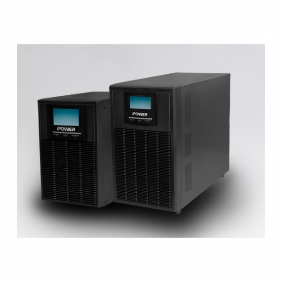 iPOWER UPS, 3000VA, 3000W, 8x IEC C13 + 1x  C19 SNMP/USB/RS-232, szünetmentes tápegység, LCD kijelző, AVR, online, tower