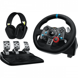 LOGITECH Játékvezérlő - G29 Driving Force Racing Kormány PS3/PS4/PS5/PC +  G435 Vezeték nélküli Gaming headset, fekete