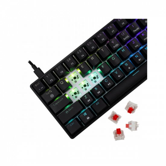 WHITE SHARK GK-004113B/R-HU SHINOBI-2/B-R-HU mech. bill. 62 piros gomb,fekete, magyar