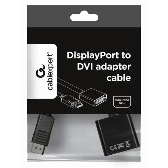 GEMBIRD Adapter DisplayPort 1.1a DP - VGA, 1080p@60Hz, M/F, 0,1m, fekete