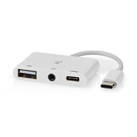 Nedis CCGB64790WT01 USB-C multiport, USB C - USB-A anya / USB- anya / 3,5 mm-es anya