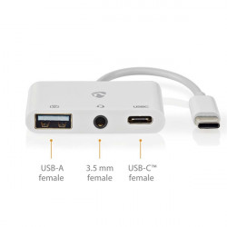 Nedis CCGB64790WT01 USB-C multiport, USB C - USB-A anya / USB- anya / 3,5 mm-es anya