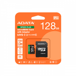 ADATA Memóriakártya MicroSDXC 128GB + Adapter SPEED PLUS UHS-I U3 (180/160)