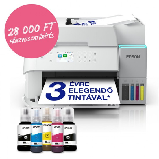 EPSON Tintasugaras nyomtató - EcoTank L6376 (A4, MFP, színes,4800x1200 DPI, 33 lap/perc, duplex, ADF, USB/LAN/Wifi)