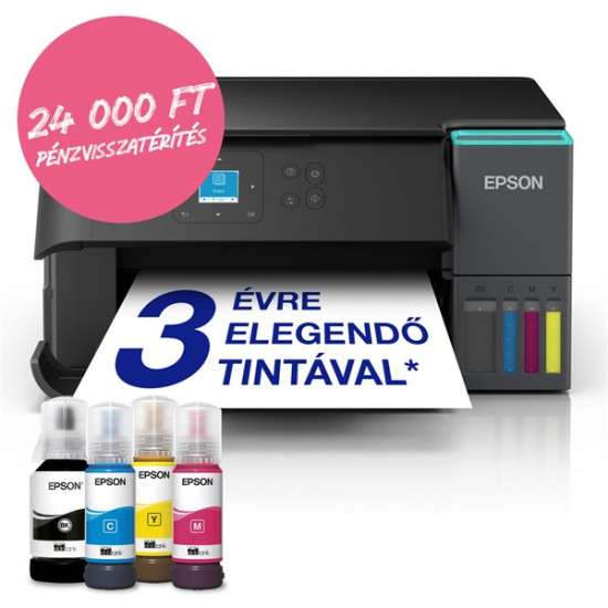 EPSON Tintasugaras nyomtató - EcoTank L4360 (A4, MFP, színes, 5760x1440 DPI, 33 lap/perc, duplex, USB/Wifi/Wifi Direct)