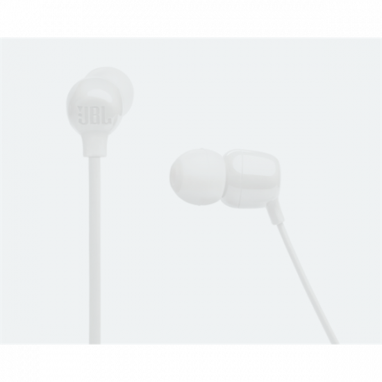 JBL T135BT WHT, vezeték nélküli fülhallgató, fehér, Bluetooth, 16 óra üzrmidő, JBL Pure Bass,