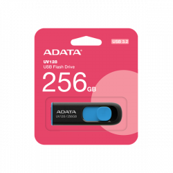 ADATA Pendrive 256GB, UV128 USB 3.2, Fekete-kék