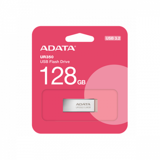 ADATA Pendrive 128GB, UR350 USB 3.2, fémházas, barna
