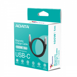 ADATA kábel USB 3.2 - USB TypeC - TypeC 1m műanyag fekete, mágneses