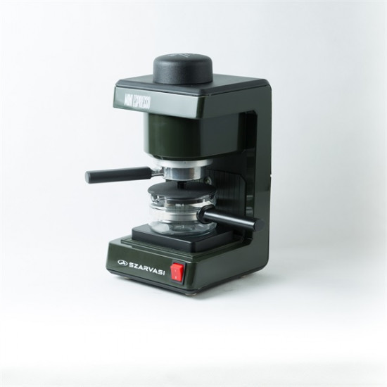 Szarvasi SZV-612/3 Mini presszókávéfőző, olajzöld, 800W,  2 / 6 személyes kivitel, üveg kiöntő edény, zárócsavar