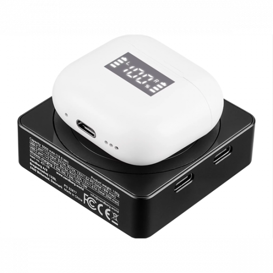 SANDBERG 3 in 1 mágneses powerbank, 5000 mAh (18.5 Wh), carry - on approved, 1,8 cm, 5 év garancia