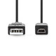 Nedis CCGL60300BK10 USB mini-B 5p (mini USB)kábel, USB 2.0  USB-A dugó  USB mini 5p dugó, 480 Mbps. 1m