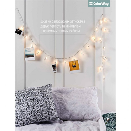 COLORWAY LED füzér fotócsipeszes fényképtartó fényfüzér 40 LED / 4,2M (CW-LCP-40L42B)