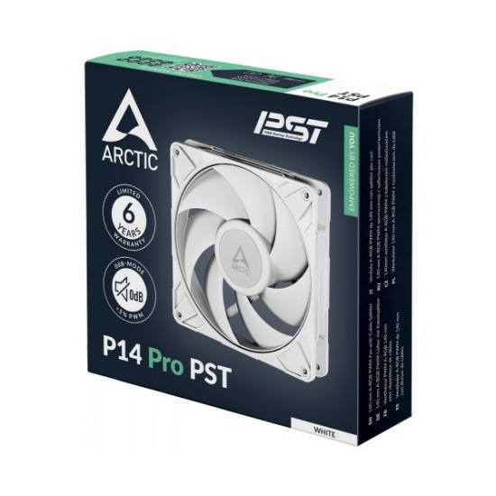 ARCTIC COOLING Rendszerhűtő Ventilátor P14 Pro PST Fehér, 14cm