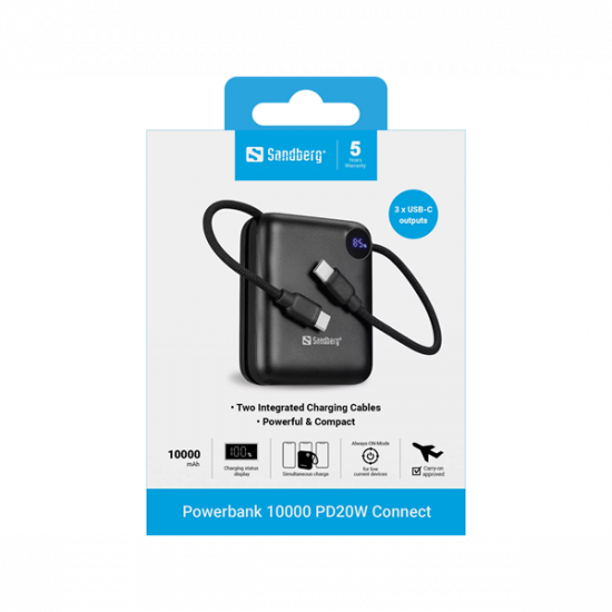 Sandberg Travel Powerbank 10000 PD20W