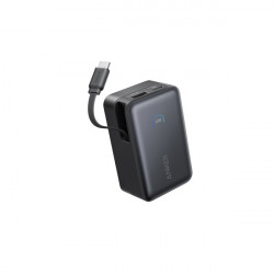 ANKER Powerbank Nano 10000mAh, 45W, Beépített USB-C kábel behúzható, fekete - A1638H11
